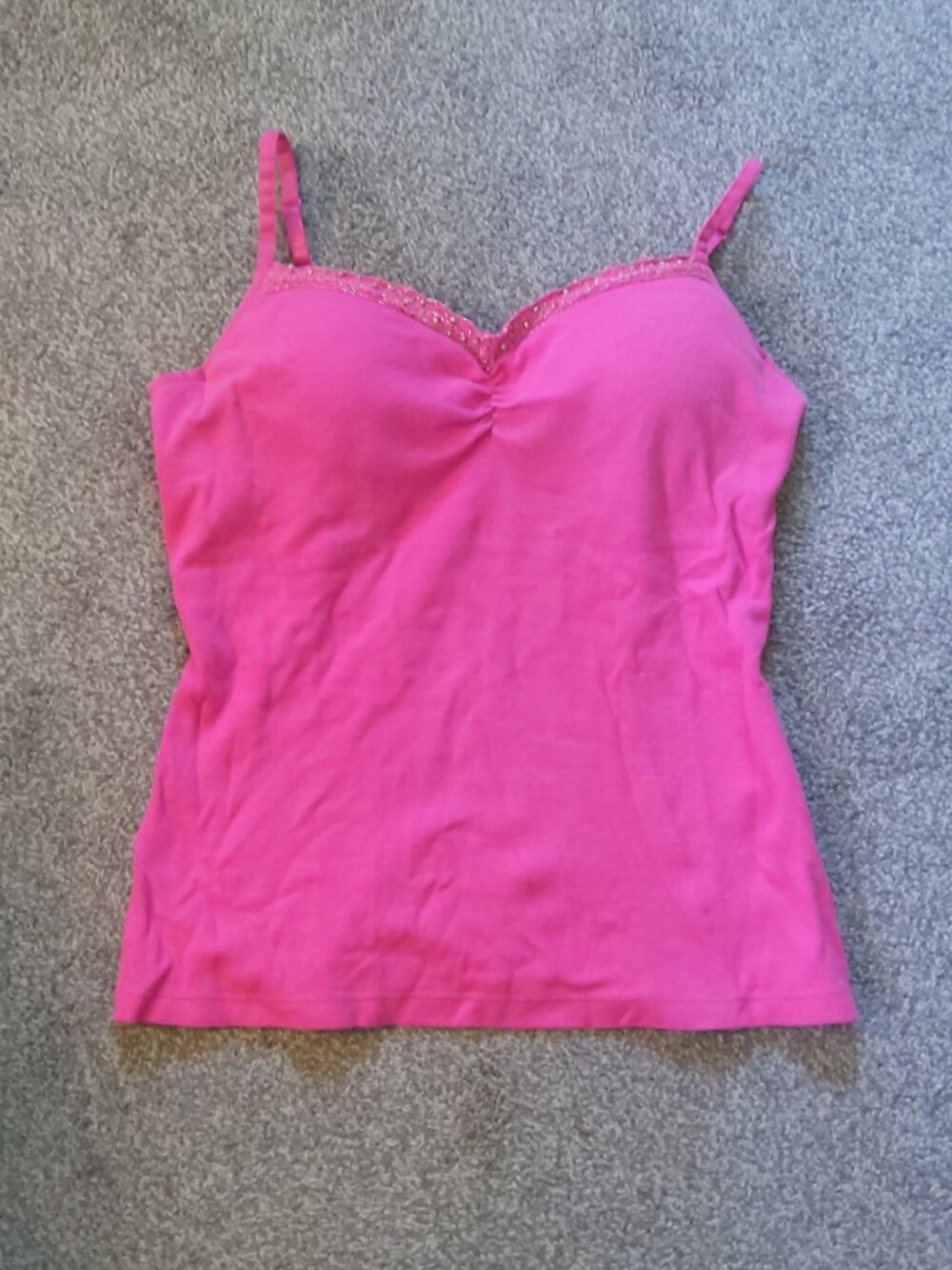 PINK BUILT-IN BRA TANK TOP
